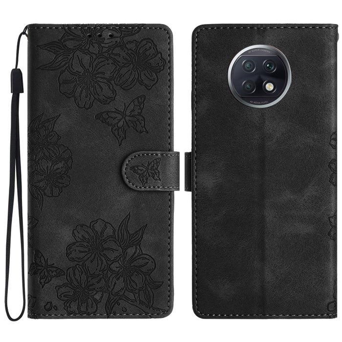 Funda para teléfono de PU con relieve de piel de mariposa y diseño de flor de cerezo, For Xiaomi Redmi 10, For Xiaomi Redmi Note 10 5G, For Xiaomi Redmi Note 10S, For Xiaomi Redmi Note 10 Pro Max, For Xiaomi Redmi Note 10 Pro, For Xiaomi Redmi Note 10 ...