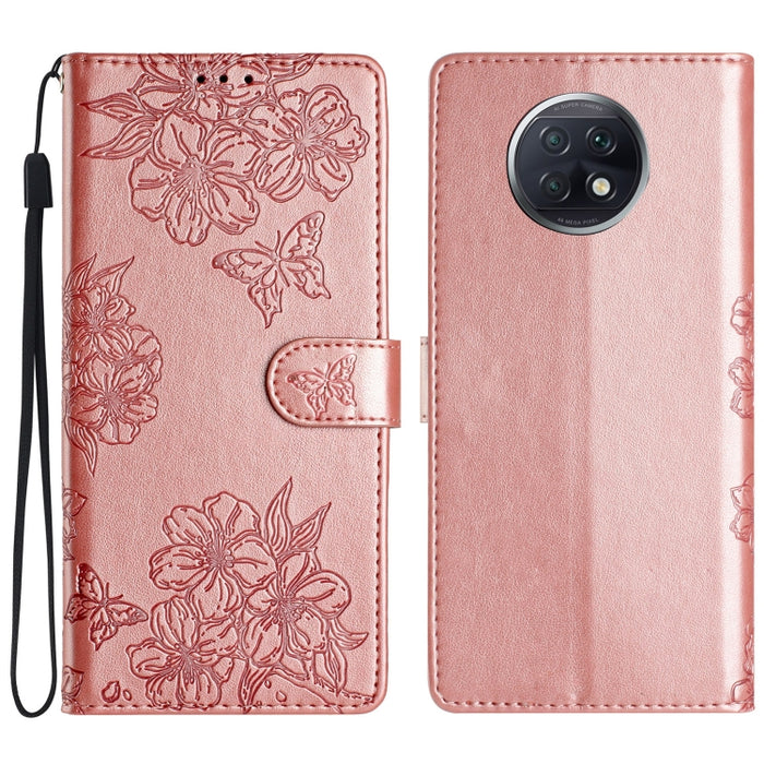 Funda para teléfono de PU con relieve de piel de mariposa y diseño de flor de cerezo, For Xiaomi Redmi 10, For Xiaomi Redmi Note 10 5G, For Xiaomi Redmi Note 10S, For Xiaomi Redmi Note 10 Pro Max, For Xiaomi Redmi Note 10 Pro, For Xiaomi Redmi Note 10 ...