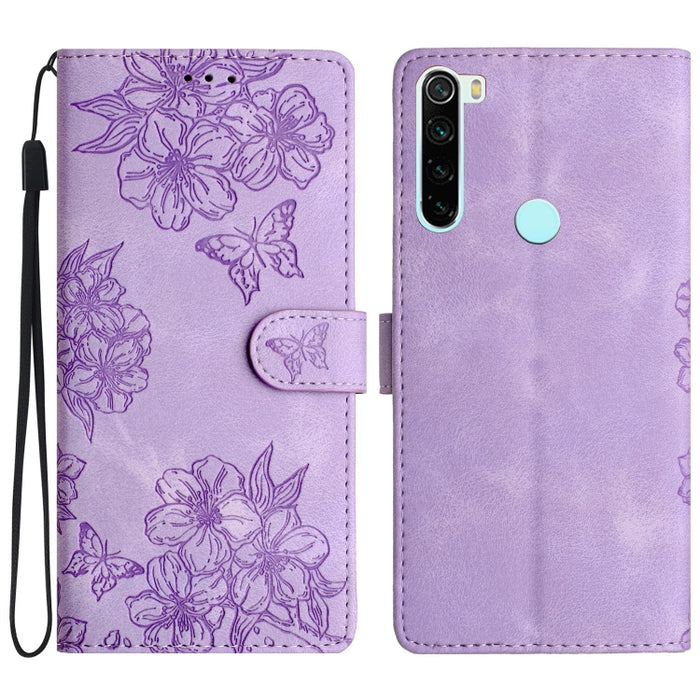 Funda para teléfono de PU con relieve de piel de mariposa y diseño de flor de cerezo, For Xiaomi Redmi 10, For Xiaomi Redmi Note 10 5G, For Xiaomi Redmi Note 10S, For Xiaomi Redmi Note 10 Pro Max, For Xiaomi Redmi Note 10 Pro, For Xiaomi Redmi Note 10 ...