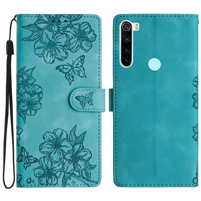 Funda para teléfono de PU con relieve de piel de mariposa y diseño de flor de cerezo, For Xiaomi Redmi 10, For Xiaomi Redmi Note 10 5G, For Xiaomi Redmi Note 10S, For Xiaomi Redmi Note 10 Pro Max, For Xiaomi Redmi Note 10 Pro, For Xiaomi Redmi Note 10 ...