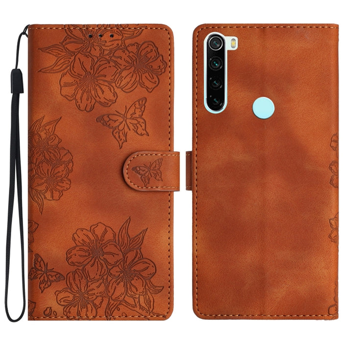 Funda para teléfono de PU con relieve de piel de mariposa y diseño de flor de cerezo, For Xiaomi Redmi 10, For Xiaomi Redmi Note 10 5G, For Xiaomi Redmi Note 10S, For Xiaomi Redmi Note 10 Pro Max, For Xiaomi Redmi Note 10 Pro, For Xiaomi Redmi Note 10 ...