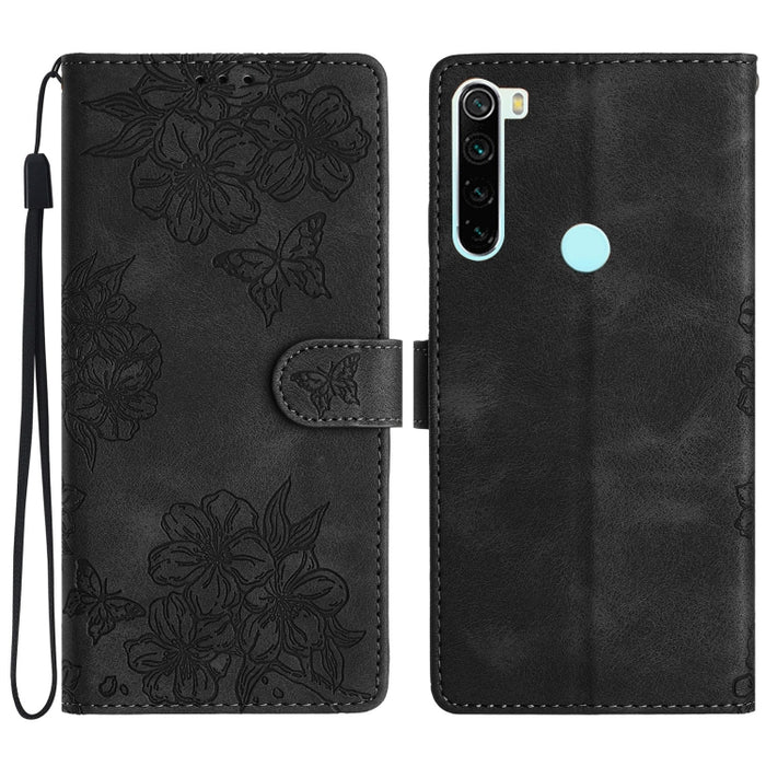 Funda para teléfono de PU con relieve de piel de mariposa y diseño de flor de cerezo, For Xiaomi Redmi 10, For Xiaomi Redmi Note 10 5G, For Xiaomi Redmi Note 10S, For Xiaomi Redmi Note 10 Pro Max, For Xiaomi Redmi Note 10 Pro, For Xiaomi Redmi Note 10 ...