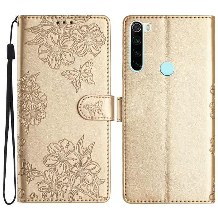 Funda para teléfono de PU con relieve de piel de mariposa y diseño de flor de cerezo, For Xiaomi Redmi 10, For Xiaomi Redmi Note 10 5G, For Xiaomi Redmi Note 10S, For Xiaomi Redmi Note 10 Pro Max, For Xiaomi Redmi Note 10 Pro, For Xiaomi Redmi Note 10 ...