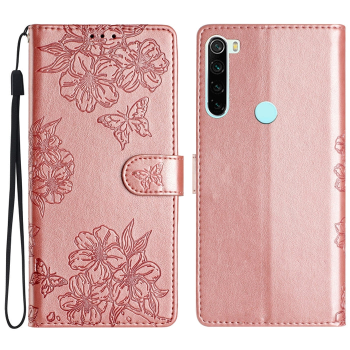 Funda para teléfono de PU con relieve de piel de mariposa y diseño de flor de cerezo, For Xiaomi Redmi 10, For Xiaomi Redmi Note 10 5G, For Xiaomi Redmi Note 10S, For Xiaomi Redmi Note 10 Pro Max, For Xiaomi Redmi Note 10 Pro, For Xiaomi Redmi Note 10 ...
