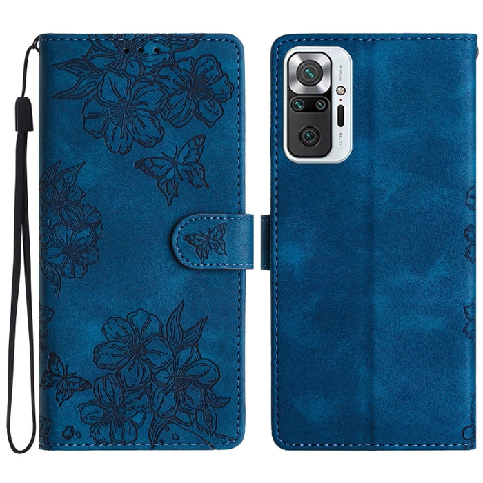 Funda para teléfono de PU con relieve de piel de mariposa y diseño de flor de cerezo, For Xiaomi Redmi 10, For Xiaomi Redmi Note 10 5G, For Xiaomi Redmi Note 10S, For Xiaomi Redmi Note 10 Pro Max, For Xiaomi Redmi Note 10 Pro, For Xiaomi Redmi Note 10 ...