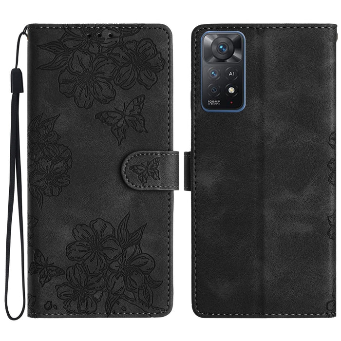 Funda para teléfono de PU con relieve de piel de mariposa y diseño de flor de cerezo, For Xiaomi Redmi 13C 4G Global, For Xiaomi Redmi 12, For Xiaomi Redmi Note 12S, For Xiaomi Redmi Note 12 Global, For Xiaomi Redmi Note 12 Pro Global, For Xiaomi Redmi...