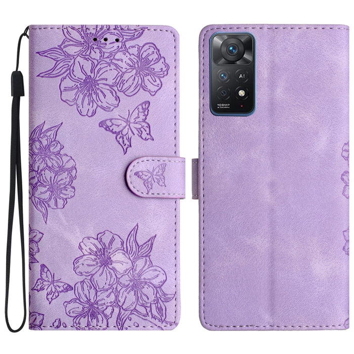 Funda para teléfono de PU con relieve de piel de mariposa y diseño de flor de cerezo, For Xiaomi Redmi 13C 4G Global, For Xiaomi Redmi 12, For Xiaomi Redmi Note 12S, For Xiaomi Redmi Note 12 Global, For Xiaomi Redmi Note 12 Pro Global, For Xiaomi Redmi...