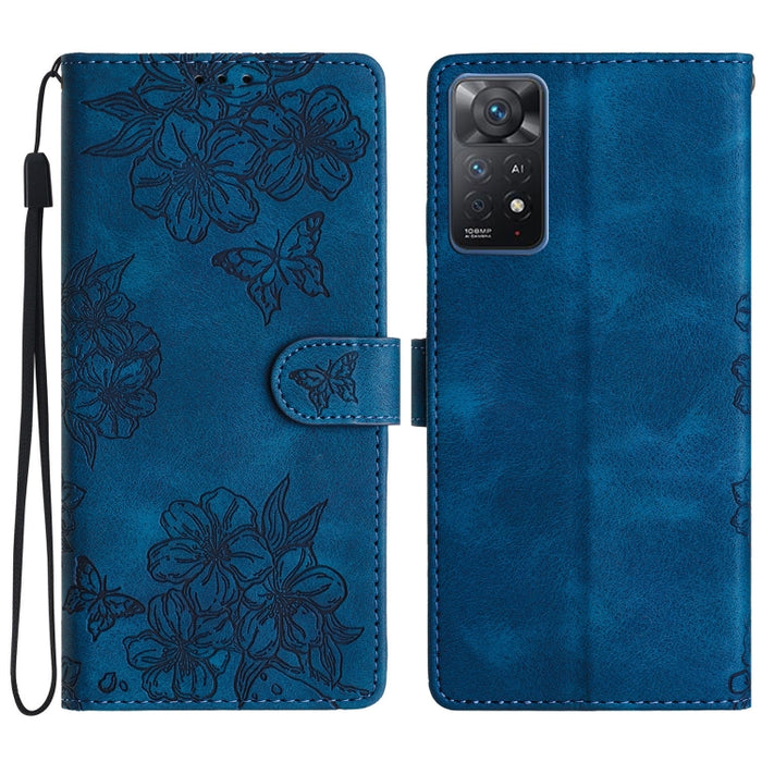 Funda para teléfono de PU con relieve de piel de mariposa y diseño de flor de cerezo, For Xiaomi Redmi 13C 4G Global, For Xiaomi Redmi 12, For Xiaomi Redmi Note 12S, For Xiaomi Redmi Note 12 Global, For Xiaomi Redmi Note 12 Pro Global, For Xiaomi Redmi...