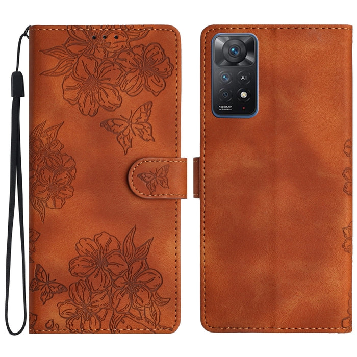 Funda para teléfono de PU con relieve de piel de mariposa y diseño de flor de cerezo, For Xiaomi Redmi 13C 4G Global, For Xiaomi Redmi 12, For Xiaomi Redmi Note 12S, For Xiaomi Redmi Note 12 Global, For Xiaomi Redmi Note 12 Pro Global, For Xiaomi Redmi...