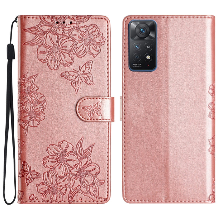 Funda para teléfono de PU con relieve de piel de mariposa y diseño de flor de cerezo, For Xiaomi Redmi 13C 4G Global, For Xiaomi Redmi 12, For Xiaomi Redmi Note 12S, For Xiaomi Redmi Note 12 Global, For Xiaomi Redmi Note 12 Pro Global, For Xiaomi Redmi...