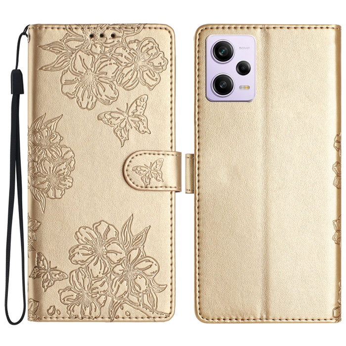 Funda para teléfono de PU con relieve de piel de mariposa y diseño de flor de cerezo, For Xiaomi Redmi 13C 4G Global, For Xiaomi Redmi 12, For Xiaomi Redmi Note 12S, For Xiaomi Redmi Note 12 Global, For Xiaomi Redmi Note 12 Pro Global, For Xiaomi Redmi...