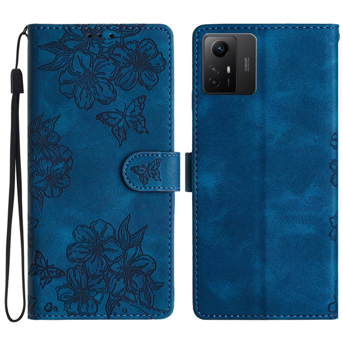 Funda para teléfono de PU con relieve de piel de mariposa y diseño de flor de cerezo, For Xiaomi Redmi 13C 4G Global, For Xiaomi Redmi 12, For Xiaomi Redmi Note 12S, For Xiaomi Redmi Note 12 Global, For Xiaomi Redmi Note 12 Pro Global, For Xiaomi Redmi...