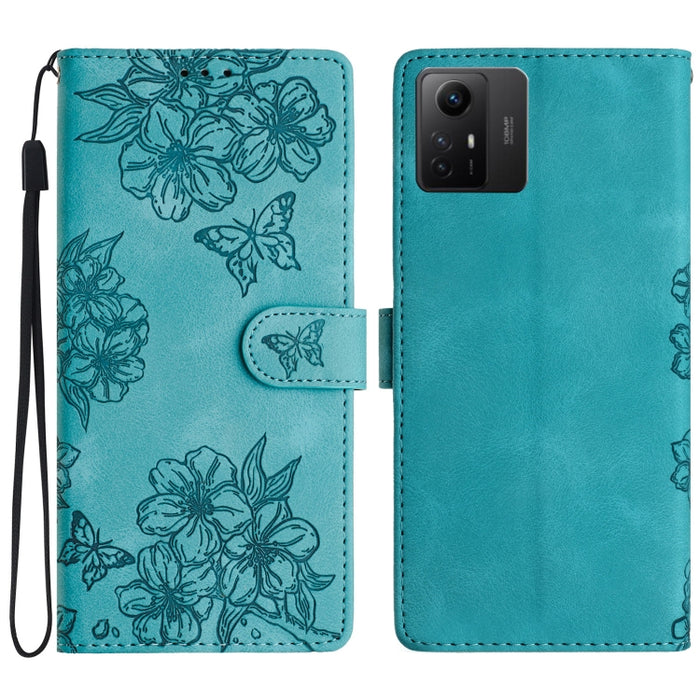 Funda para teléfono de PU con relieve de piel de mariposa y diseño de flor de cerezo, For Xiaomi Redmi 13C 4G Global, For Xiaomi Redmi 12, For Xiaomi Redmi Note 12S, For Xiaomi Redmi Note 12 Global, For Xiaomi Redmi Note 12 Pro Global, For Xiaomi Redmi...