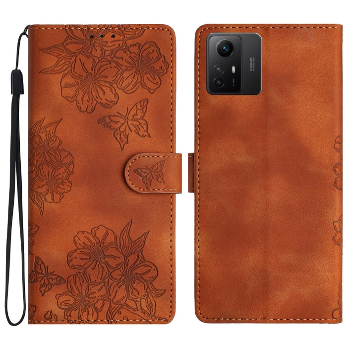 Funda para teléfono de PU con relieve de piel de mariposa y diseño de flor de cerezo, For Xiaomi Redmi 13C 4G Global, For Xiaomi Redmi 12, For Xiaomi Redmi Note 12S, For Xiaomi Redmi Note 12 Global, For Xiaomi Redmi Note 12 Pro Global, For Xiaomi Redmi...
