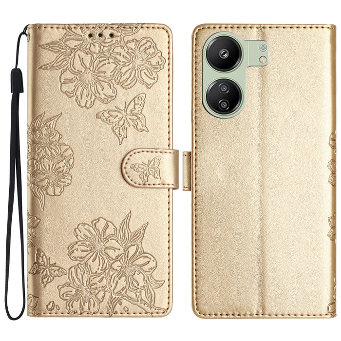 Funda para teléfono de PU con relieve de piel de mariposa y diseño de flor de cerezo, For Xiaomi Redmi 13C 4G Global, For Xiaomi Redmi 12, For Xiaomi Redmi Note 12S, For Xiaomi Redmi Note 12 Global, For Xiaomi Redmi Note 12 Pro Global, For Xiaomi Redmi...