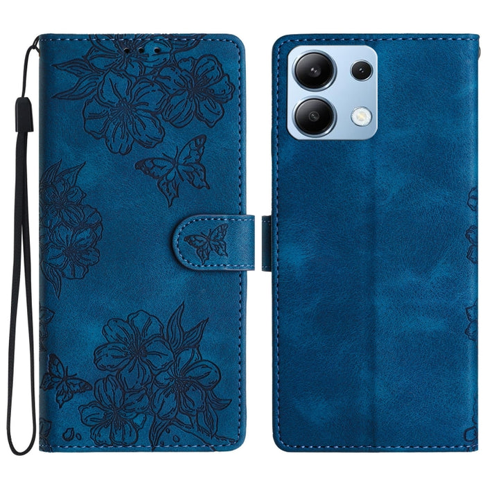 Funda para teléfono de PU con relieve de piel de mariposa y diseño de flor de cerezo, For Redmi K90 Pro Max/Poco F8 Ultra, For Redmi K90/Poco F8 Pro, For Redmi 15C 5G/4G EU 173mm/Poco C85 5G, For Redmi 15 5G / 4G EU 171mm                               ...