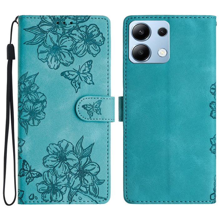 Funda para teléfono de PU con relieve de piel de mariposa y diseño de flor de cerezo, For Redmi K90 Pro Max/Poco F8 Ultra, For Redmi K90/Poco F8 Pro, For Redmi 15C 5G/4G EU 173mm/Poco C85 5G, For Redmi 15 5G / 4G EU 171mm                               ...
