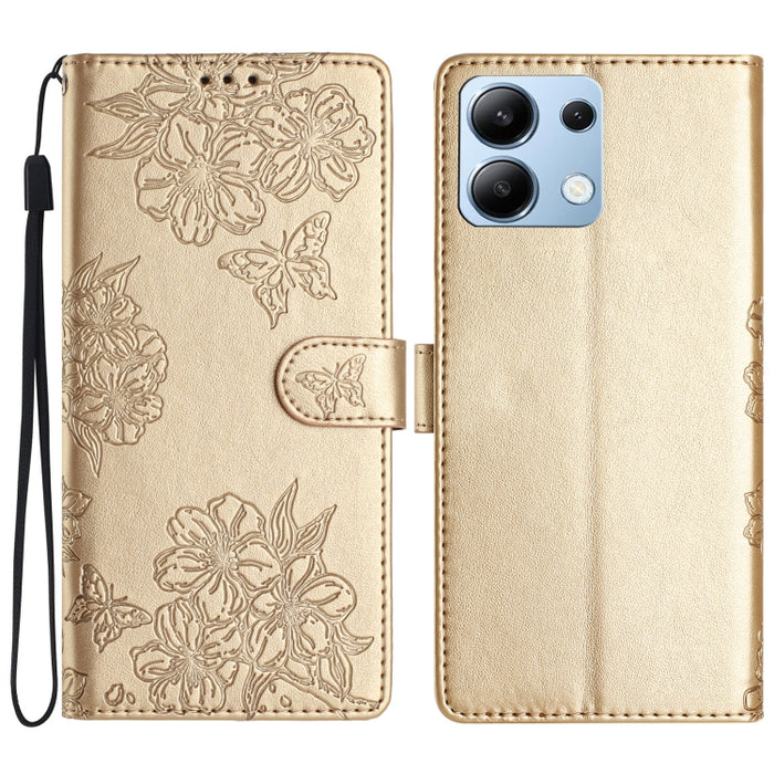 Funda para teléfono de PU con relieve de piel de mariposa y diseño de flor de cerezo, For Redmi K90 Pro Max/Poco F8 Ultra, For Redmi K90/Poco F8 Pro, For Redmi 15C 5G/4G EU 173mm/Poco C85 5G, For Redmi 15 5G / 4G EU 171mm                               ...
