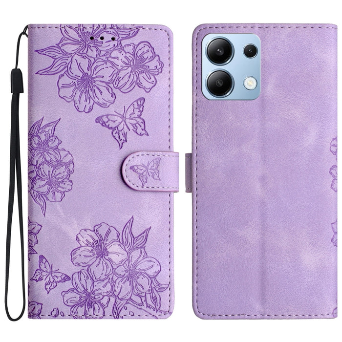 Funda para teléfono de PU con relieve de piel de mariposa y diseño de flor de cerezo, For Redmi K90 Pro Max/Poco F8 Ultra, For Redmi K90/Poco F8 Pro, For Redmi 15C 5G/4G EU 173mm/Poco C85 5G, For Redmi 15 5G / 4G EU 171mm                               ...
