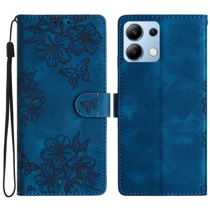 Funda para teléfono de PU con relieve de piel de mariposa y diseño de flor de cerezo, For Redmi K90 Pro Max/Poco F8 Ultra, For Redmi K90/Poco F8 Pro, For Redmi 15C 5G/4G EU 173mm/Poco C85 5G, For Redmi 15 5G / 4G EU 171mm                               ...