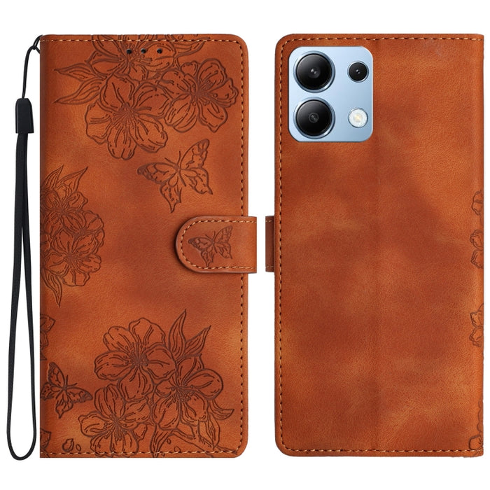 Funda para teléfono de PU con relieve de piel de mariposa y diseño de flor de cerezo, For Redmi K90 Pro Max/Poco F8 Ultra, For Redmi K90/Poco F8 Pro, For Redmi 15C 5G/4G EU 173mm/Poco C85 5G, For Redmi 15 5G / 4G EU 171mm                               ...