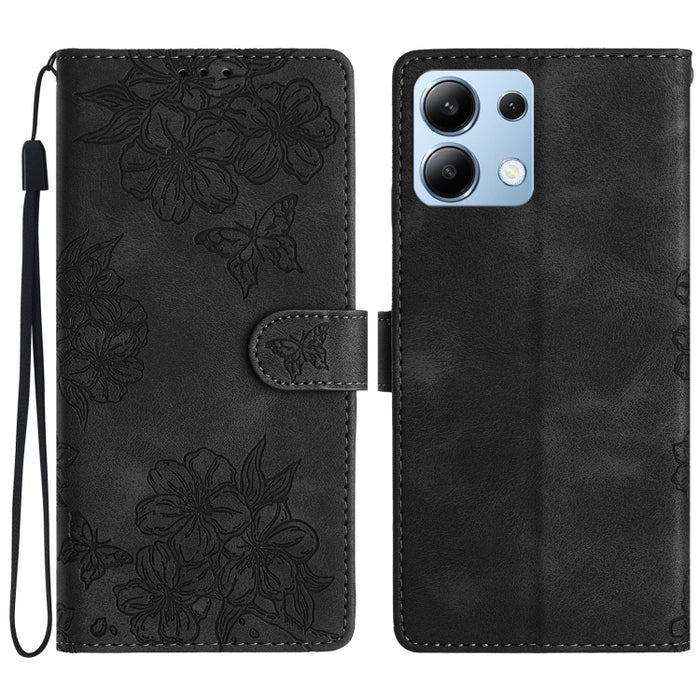 Funda para teléfono de PU con relieve de piel de mariposa y diseño de flor de cerezo, For Redmi K90 Pro Max/Poco F8 Ultra, For Redmi K90/Poco F8 Pro, For Redmi 15C 5G/4G EU 173mm/Poco C85 5G, For Redmi 15 5G / 4G EU 171mm                               ...