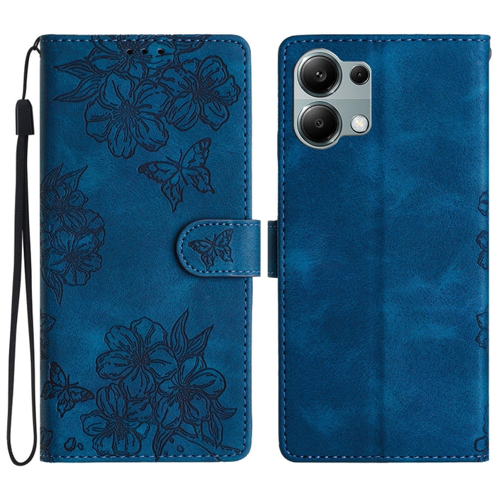 Funda para teléfono de PU con relieve de piel de mariposa y diseño de flor de cerezo, For Redmi K90 Pro Max/Poco F8 Ultra, For Redmi K90/Poco F8 Pro, For Redmi 15C 5G/4G EU 173mm/Poco C85 5G, For Redmi 15 5G / 4G EU 171mm                               ...