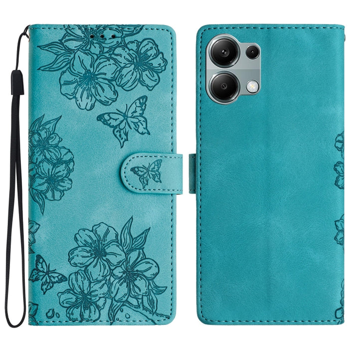 Funda para teléfono de PU con relieve de piel de mariposa y diseño de flor de cerezo, For Redmi K90 Pro Max/Poco F8 Ultra, For Redmi K90/Poco F8 Pro, For Redmi 15C 5G/4G EU 173mm/Poco C85 5G, For Redmi 15 5G / 4G EU 171mm                               ...