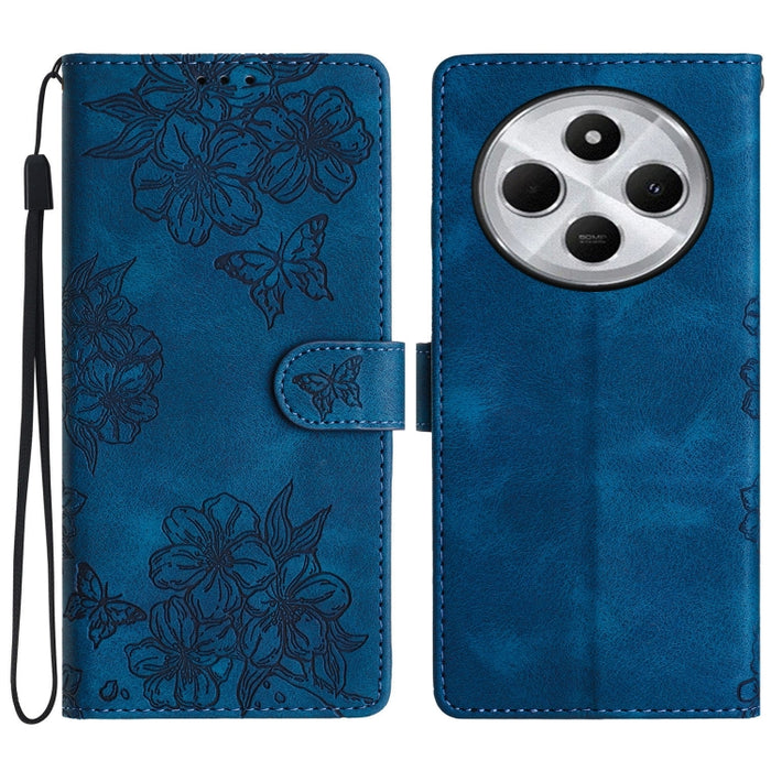 Funda para teléfono de PU con relieve de piel de mariposa y diseño de flor de cerezo, For Redmi K90 Pro Max/Poco F8 Ultra, For Redmi K90/Poco F8 Pro, For Redmi 15C 5G/4G EU 173mm/Poco C85 5G, For Redmi 15 5G / 4G EU 171mm                               ...