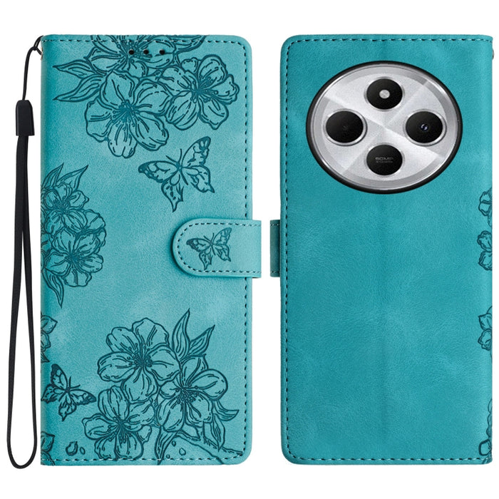 Funda para teléfono de PU con relieve de piel de mariposa y diseño de flor de cerezo, For Redmi K90 Pro Max/Poco F8 Ultra, For Redmi K90/Poco F8 Pro, For Redmi 15C 5G/4G EU 173mm/Poco C85 5G, For Redmi 15 5G / 4G EU 171mm                               ...