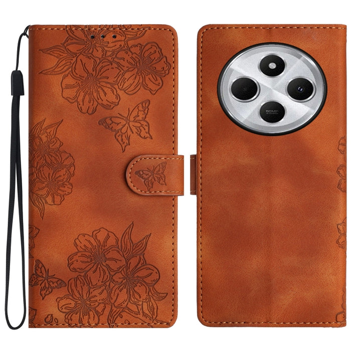 Funda para teléfono de PU con relieve de piel de mariposa y diseño de flor de cerezo, For Redmi K90 Pro Max/Poco F8 Ultra, For Redmi K90/Poco F8 Pro, For Redmi 15C 5G/4G EU 173mm/Poco C85 5G, For Redmi 15 5G / 4G EU 171mm                               ...