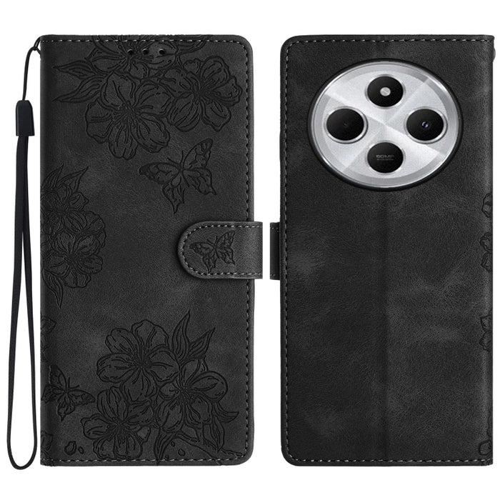 Funda para teléfono de PU con relieve de piel de mariposa y diseño de flor de cerezo, For Redmi K90 Pro Max/Poco F8 Ultra, For Redmi K90/Poco F8 Pro, For Redmi 15C 5G/4G EU 173mm/Poco C85 5G, For Redmi 15 5G / 4G EU 171mm                               ...