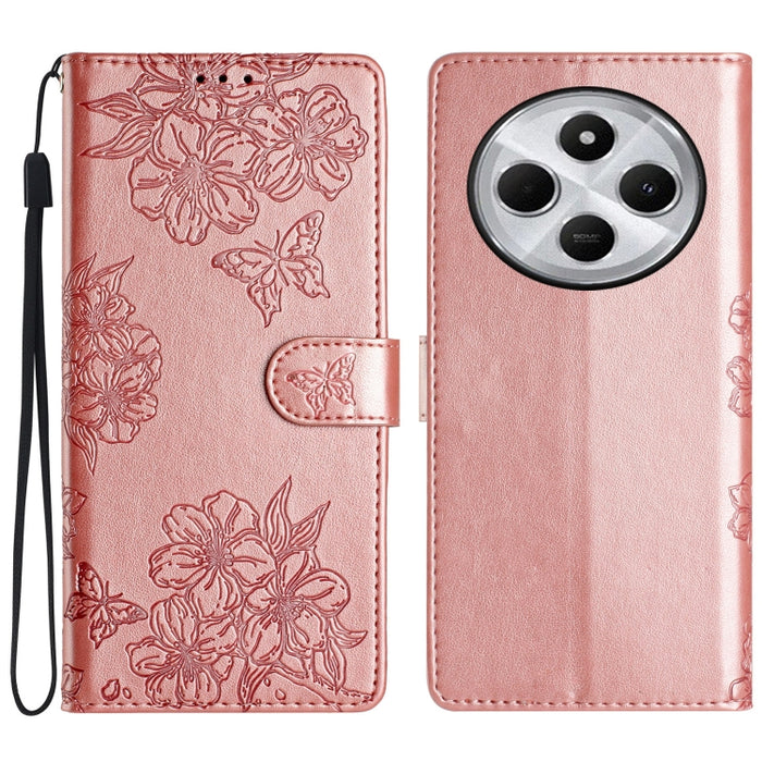 Funda para teléfono de PU con relieve de piel de mariposa y diseño de flor de cerezo, For Redmi K90 Pro Max/Poco F8 Ultra, For Redmi K90/Poco F8 Pro, For Redmi 15C 5G/4G EU 173mm/Poco C85 5G, For Redmi 15 5G / 4G EU 171mm                               ...