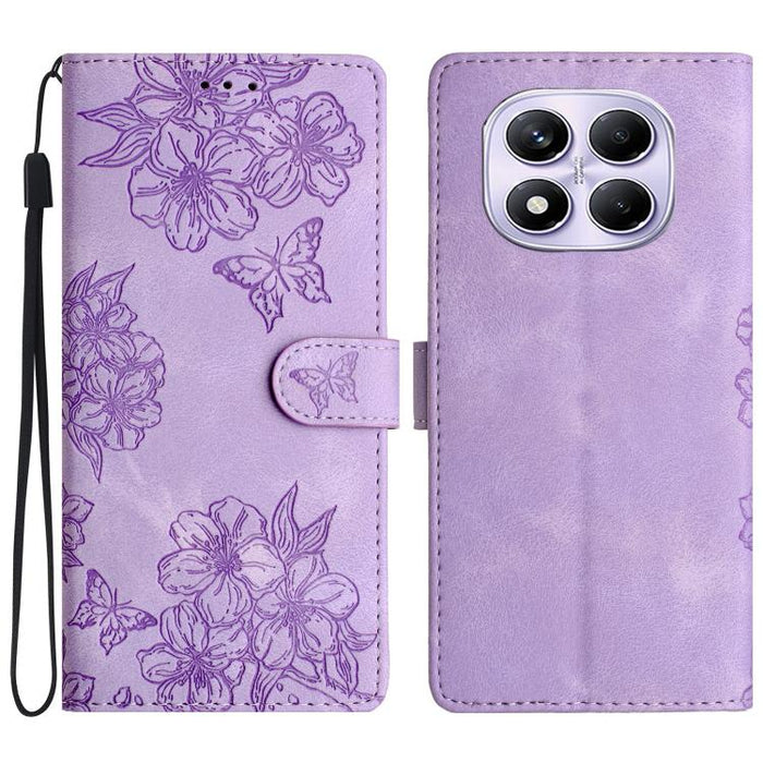 Funda para teléfono de PU con relieve de piel de mariposa y diseño de flor de cerezo, For Redmi K90 Pro Max/Poco F8 Ultra, For Redmi K90/Poco F8 Pro, For Redmi 15C 5G/4G EU 173mm/Poco C85 5G, For Redmi 15 5G / 4G EU 171mm                               ...