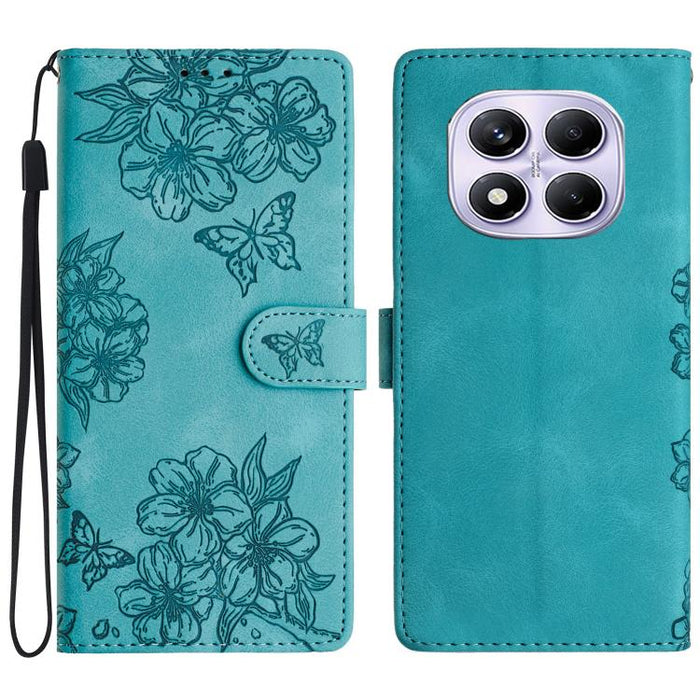 Funda para teléfono de PU con relieve de piel de mariposa y diseño de flor de cerezo, For Redmi K90 Pro Max/Poco F8 Ultra, For Redmi K90/Poco F8 Pro, For Redmi 15C 5G/4G EU 173mm/Poco C85 5G, For Redmi 15 5G / 4G EU 171mm                               ...