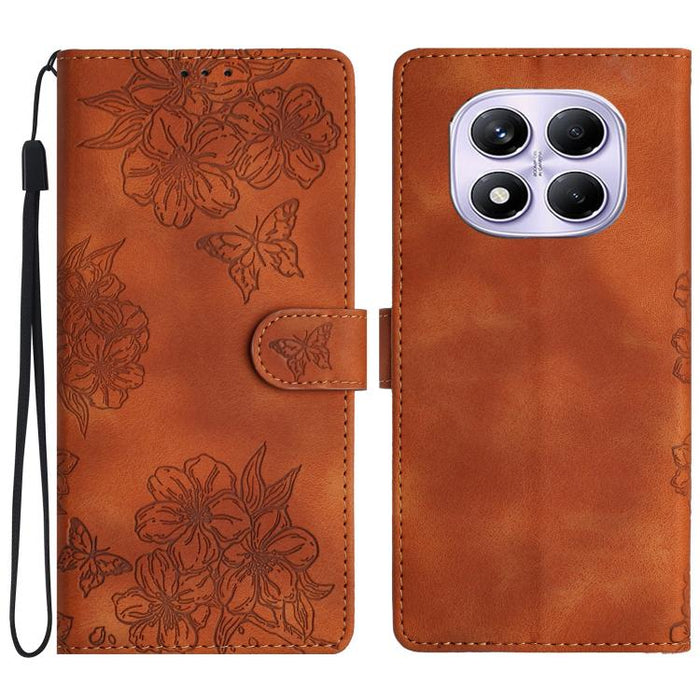 Funda para teléfono de PU con relieve de piel de mariposa y diseño de flor de cerezo, For Redmi K90 Pro Max/Poco F8 Ultra, For Redmi K90/Poco F8 Pro, For Redmi 15C 5G/4G EU 173mm/Poco C85 5G, For Redmi 15 5G / 4G EU 171mm                               ...