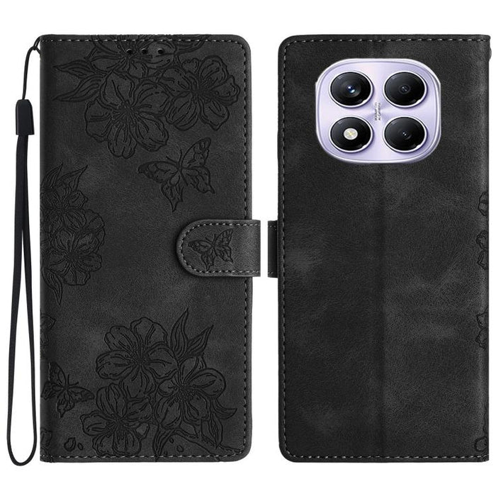 Funda para teléfono de PU con relieve de piel de mariposa y diseño de flor de cerezo, For Redmi K90 Pro Max/Poco F8 Ultra, For Redmi K90/Poco F8 Pro, For Redmi 15C 5G/4G EU 173mm/Poco C85 5G, For Redmi 15 5G / 4G EU 171mm                               ...