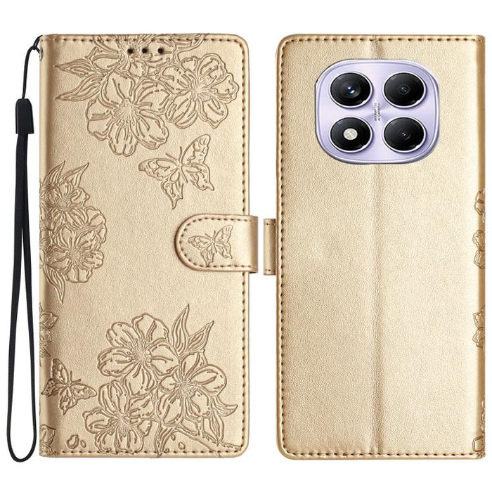 Funda para teléfono de PU con relieve de piel de mariposa y diseño de flor de cerezo, For Redmi K90 Pro Max/Poco F8 Ultra, For Redmi K90/Poco F8 Pro, For Redmi 15C 5G/4G EU 173mm/Poco C85 5G, For Redmi 15 5G / 4G EU 171mm                               ...