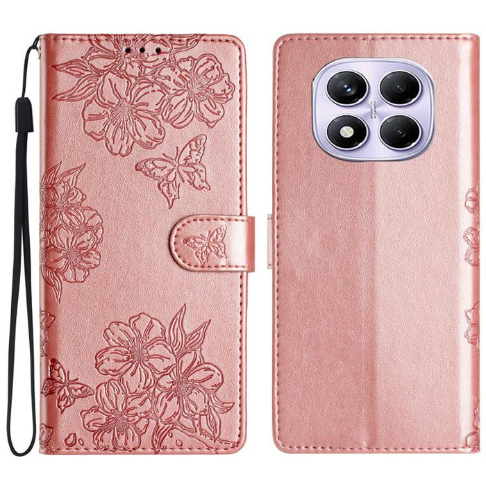 Funda para teléfono de PU con relieve de piel de mariposa y diseño de flor de cerezo, For Redmi K90 Pro Max/Poco F8 Ultra, For Redmi K90/Poco F8 Pro, For Redmi 15C 5G/4G EU 173mm/Poco C85 5G, For Redmi 15 5G / 4G EU 171mm                               ...