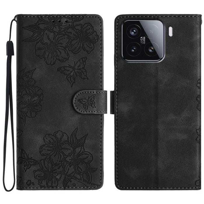 Funda para teléfono de PU con relieve de piel de mariposa y diseño de flor de cerezo, For Redmi K90 Pro Max/Poco F8 Ultra, For Redmi K90/Poco F8 Pro, For Redmi 15C 5G/4G EU 173mm/Poco C85 5G, For Redmi 15 5G / 4G EU 171mm                               ...