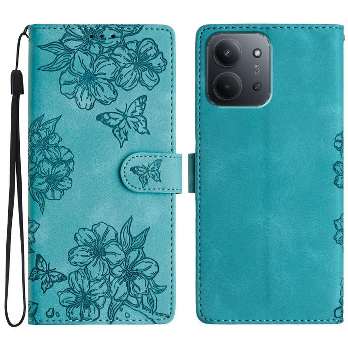 Funda para teléfono de PU con relieve de piel de mariposa y diseño de flor de cerezo, For Redmi K90 Pro Max/Poco F8 Ultra, For Redmi K90/Poco F8 Pro, For Redmi 15C 5G/4G EU 173mm/Poco C85 5G, For Redmi 15 5G / 4G EU 171mm                               ...