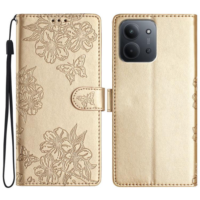 Funda para teléfono de PU con relieve de piel de mariposa y diseño de flor de cerezo, For Redmi K90 Pro Max/Poco F8 Ultra, For Redmi K90/Poco F8 Pro, For Redmi 15C 5G/4G EU 173mm/Poco C85 5G, For Redmi 15 5G / 4G EU 171mm                               ...