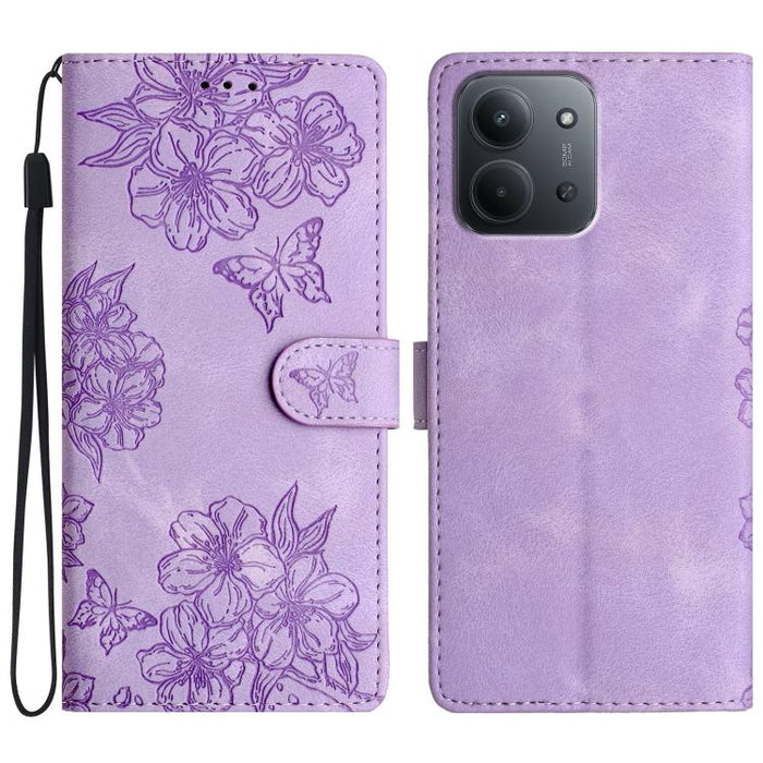 Funda para teléfono de PU con relieve de piel de mariposa y diseño de flor de cerezo, For Redmi K90 Pro Max/Poco F8 Ultra, For Redmi K90/Poco F8 Pro, For Redmi 15C 5G/4G EU 173mm/Poco C85 5G, For Redmi 15 5G / 4G EU 171mm                               ...