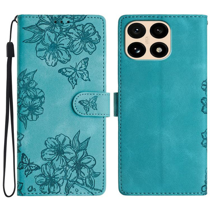 Funda para teléfono de PU con relieve de piel de mariposa y diseño de flor de cerezo, For Redmi K90 Pro Max/Poco F8 Ultra, For Redmi K90/Poco F8 Pro, For Redmi 15C 5G/4G EU 173mm/Poco C85 5G, For Redmi 15 5G / 4G EU 171mm                               ...