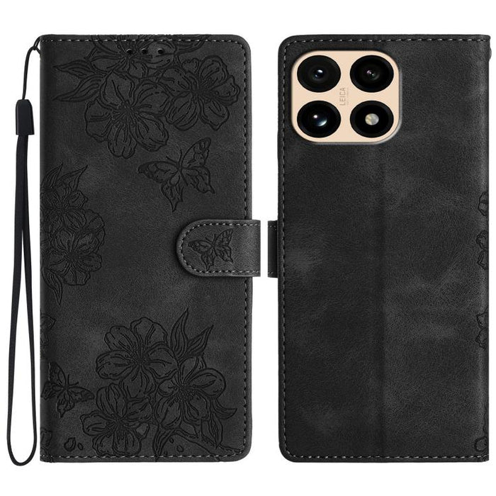 Funda para teléfono de PU con relieve de piel de mariposa y diseño de flor de cerezo, For Redmi K90 Pro Max/Poco F8 Ultra, For Redmi K90/Poco F8 Pro, For Redmi 15C 5G/4G EU 173mm/Poco C85 5G, For Redmi 15 5G / 4G EU 171mm                               ...