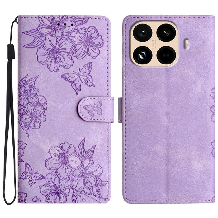 Funda para teléfono de PU con relieve de piel de mariposa y diseño de flor de cerezo, For Redmi K90 Pro Max/Poco F8 Ultra, For Redmi K90/Poco F8 Pro, For Redmi 15C 5G/4G EU 173mm/Poco C85 5G, For Redmi 15 5G / 4G EU 171mm                               ...