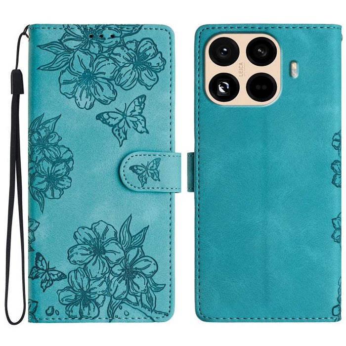 Funda para teléfono de PU con relieve de piel de mariposa y diseño de flor de cerezo, For Redmi K90 Pro Max/Poco F8 Ultra, For Redmi K90/Poco F8 Pro, For Redmi 15C 5G/4G EU 173mm/Poco C85 5G, For Redmi 15 5G / 4G EU 171mm                               ...