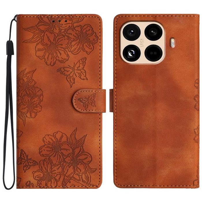 Funda para teléfono de PU con relieve de piel de mariposa y diseño de flor de cerezo, For Redmi K90 Pro Max/Poco F8 Ultra, For Redmi K90/Poco F8 Pro, For Redmi 15C 5G/4G EU 173mm/Poco C85 5G, For Redmi 15 5G / 4G EU 171mm                               ...