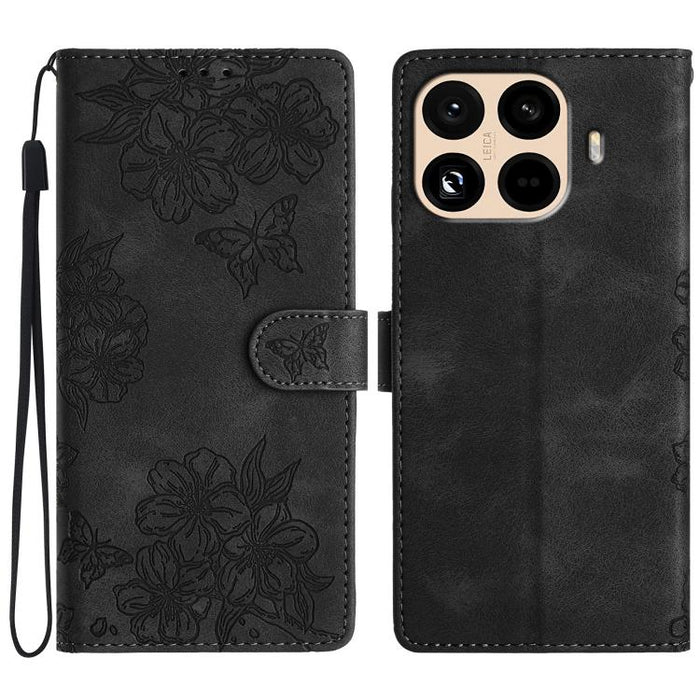 Funda para teléfono de PU con relieve de piel de mariposa y diseño de flor de cerezo, For Redmi K90 Pro Max/Poco F8 Ultra, For Redmi K90/Poco F8 Pro, For Redmi 15C 5G/4G EU 173mm/Poco C85 5G, For Redmi 15 5G / 4G EU 171mm                               ...