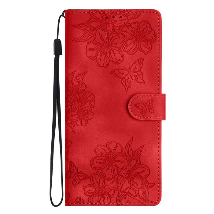 Funda para teléfono de PU con relieve de piel de mariposa y diseño de flor de cerezo, For Redmi K90 Pro Max/Poco F8 Ultra, For Redmi K90/Poco F8 Pro, For Redmi 15C 5G/4G EU 173mm/Poco C85 5G, For Redmi 15 5G / 4G EU 171mm                               ...
